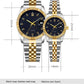 Steel Strap Couple Quartz Watch Set