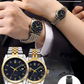 Steel Strap Couple Quartz Watch Set