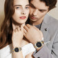 Steel Strap Couple Quartz Watch Set